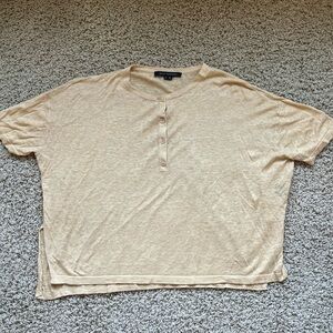 Skull Cashmere linen Henley top